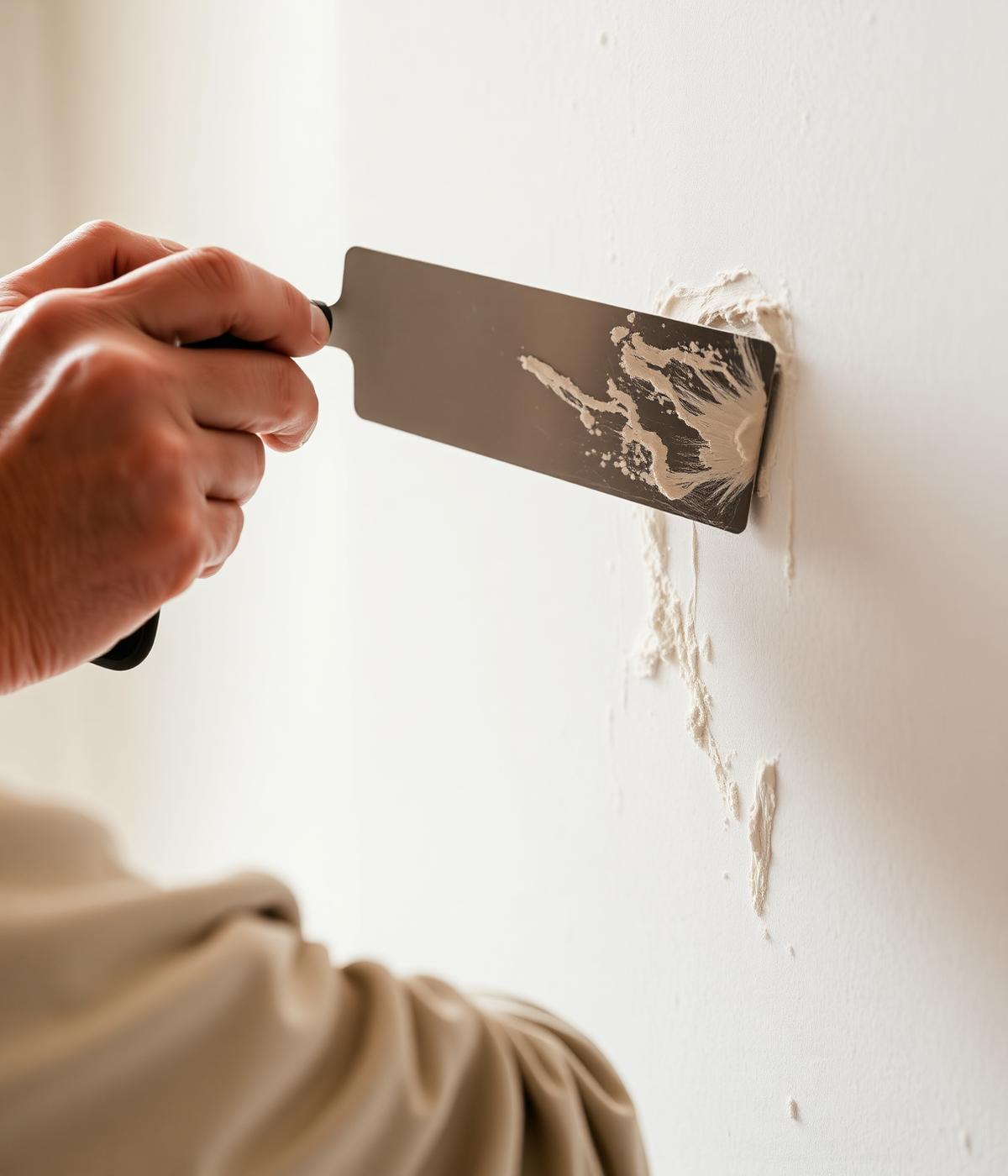 Builder smoothing fresh plaster onto a wall with a trowel